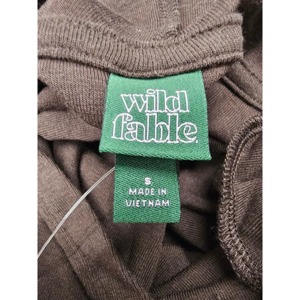Wild Fable Brown Hooded Long Sleeve Top Small 331 11 1582 NWT - Picture 4 of 7
